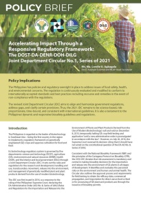 Accelerating Impact Through a Responsive Regulatory Framework: The DOST-DA-DENR-DOH-DILG Joint Department Circular No.1, Series of 2021