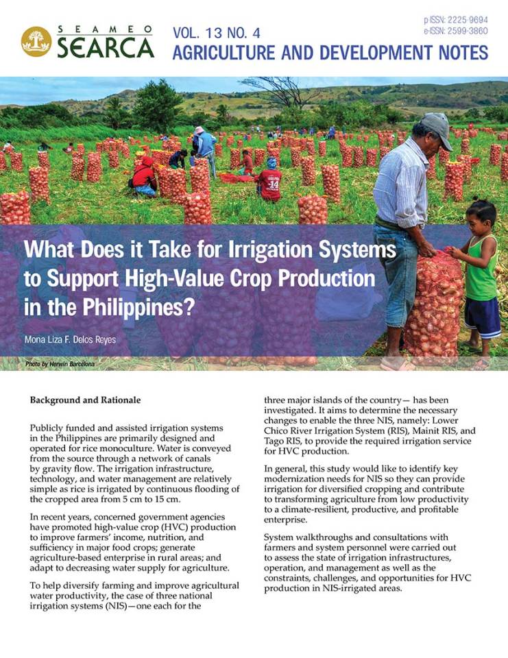 What Does it Take for Irrigation Systems to Support High-Value Crop Production in the Philippines?